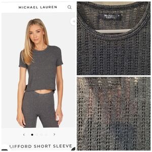 Michael Lauren Clifford Short Sleeve hi/lo Crop top